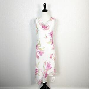 Vintage Fairy 90s Y2K Alyn Paige NY 7/8 Drape Neck Asymmetrical Cocktail Dress